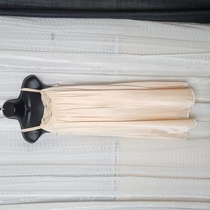 Vintage Midcentury Peach Lined Lace Trimmed Nightgown House Dress SzM